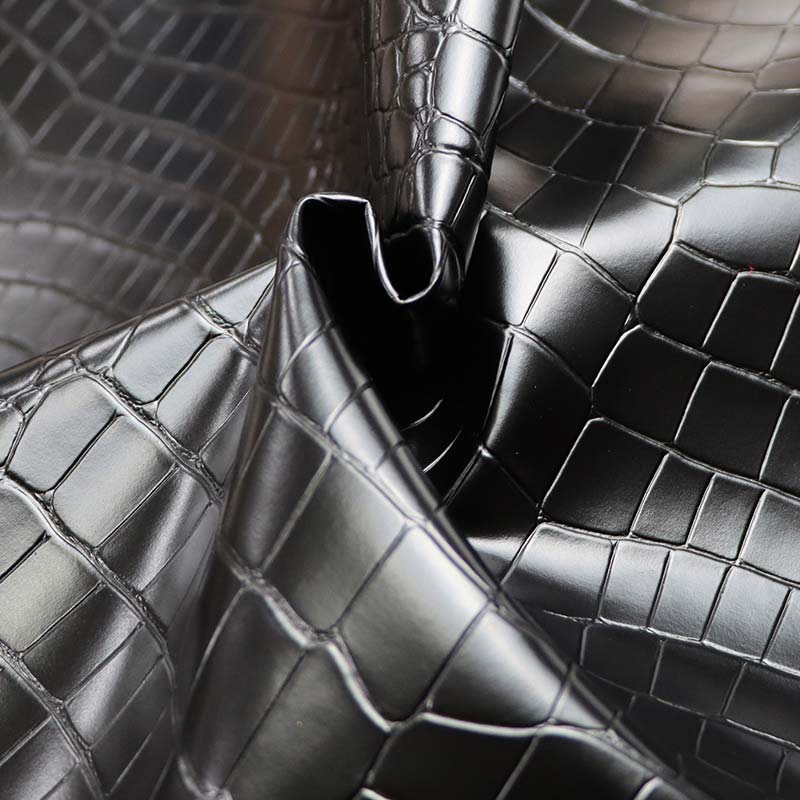 Tecido artificial para decoração de casa em couro de PVC falso de grãos de crocodilo
