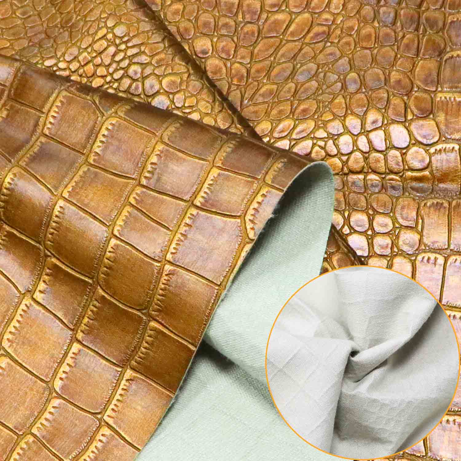 Couro PU com relevo de pele de cobra personalizada