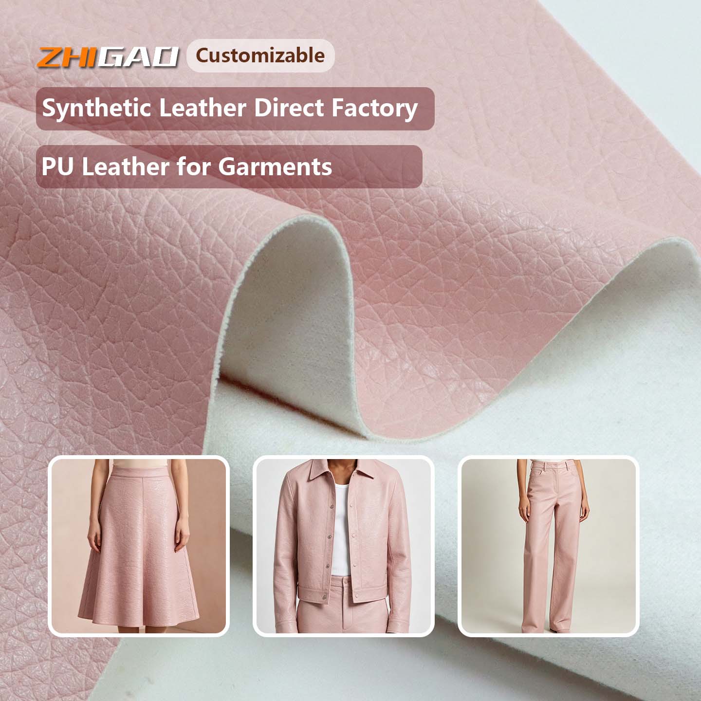 Couro PU sintético para roupas Couro PU sintético para roupas