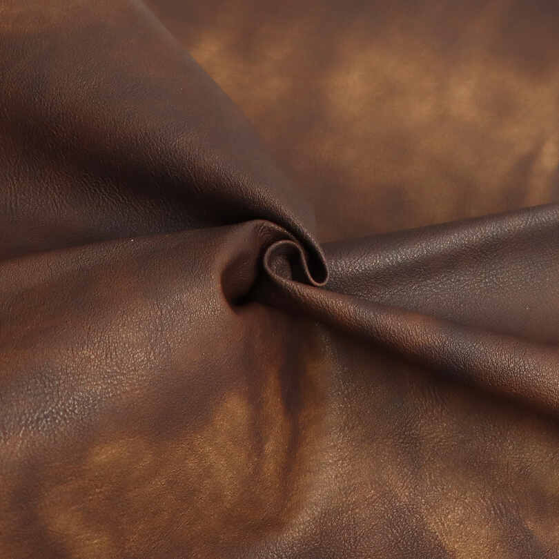 Tecido para roupas de couro sintético PU vintage de dois tons